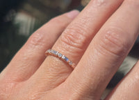 14k rose gold 2.2mm round and baguette diamond eternity band - size 7.5 NEW