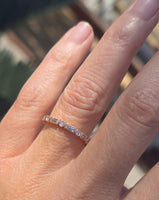 14k rose gold 2.2mm round and baguette diamond eternity band - size 7.5 NEW