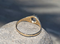 14k gold old mine cut diamond solitaire antique estate ring - apx .30ct