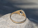 14k gold old mine cut diamond solitaire antique estate ring - apx .30ct