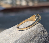 14k gold old mine cut diamond solitaire antique estate ring - apx .30ct