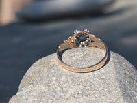 10k gold old mine and rose cut diamond antique cluster ring