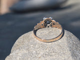 10k gold old mine and rose cut diamond antique cluster ring