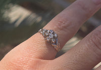 10k gold old mine and rose cut diamond antique cluster ring