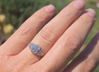 Platinum Art Deco c.1920's .87ct European cut diamond filigree antique engagement wedding ring