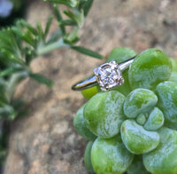 14k gold white gold diamond solitaire antique estate ring - apx .11ct