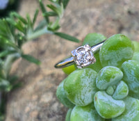 14k gold white gold diamond solitaire antique estate ring - apx .11ct
