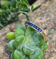 14k gold blue sapphire stackable estate wedding band