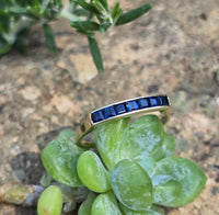 14k gold blue sapphire stackable estate wedding band