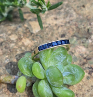 14k gold blue sapphire stackable estate wedding band
