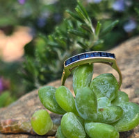14k gold blue sapphire stackable estate wedding band