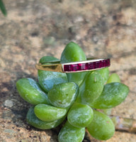 14k gold stackable ruby estate wedding band