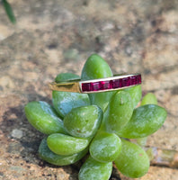 14k gold stackable ruby estate wedding band
