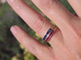 14k gold stackable ruby estate wedding band