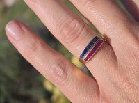 14k gold stackable ruby estate wedding band