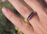 14k gold stackable ruby estate wedding band