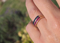 14k gold stackable ruby estate wedding band