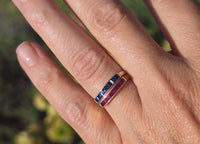 14k gold stackable ruby estate wedding band