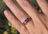 14k gold stackable ruby estate wedding band