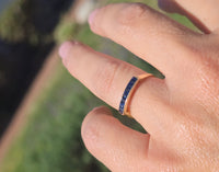 14k gold blue sapphire stackable estate wedding band