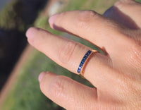 14k gold blue sapphire stackable estate wedding band