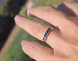 14k gold blue sapphire stackable estate wedding band
