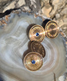 14k gold Art Deco sapphire antique cufflinks