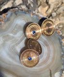 14k gold Art Deco sapphire antique cufflinks