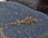 14k gold diamond antique filigree necklace pendant lavaliere