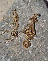 14k gold diamond antique filigree necklace pendant lavaliere