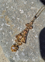 14k gold diamond antique filigree necklace pendant lavaliere