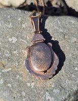 10k Victorian hand painted enamel lady necklace locket mourning pendant lavaliere
