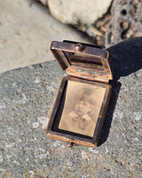 10ct gold Victorian intaglio locket necklace pendant