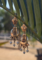 14k gold Victorian enamel and pearl earrings