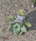 Platinum Art Deco c.1920's .1.50ct European cut diamond and emerald filigree antique engagement wedding ring - GIA certified