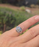 Platinum Art Deco c.1920's .1.50ct European cut diamond and emerald filigree antique engagement wedding ring - GIA certified