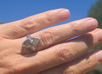18k white gold c.1920's filigree aquamarine and diamond ring