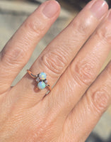 14k gold Victorian opal and diamond antique ring