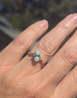 14k gold Victorian opal and diamond antique ring