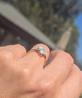 14k gold Victorian opal and diamond antique ring