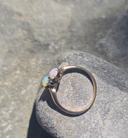 14k gold Victorian opal and diamond antique ring