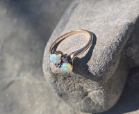 14k gold Victorian opal and diamond antique ring