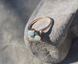 14k gold Victorian opal and diamond antique ring