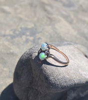 14k gold Victorian opal and diamond antique ring