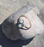 14k gold Victorian opal and diamond antique ring