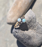 14k gold Victorian opal and diamond antique ring