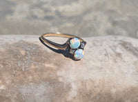 14k gold Victorian opal and diamond antique ring