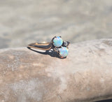14k gold Victorian opal and diamond antique ring