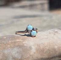 14k gold Victorian opal and diamond antique ring