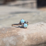 14k gold Victorian opal and diamond antique ring